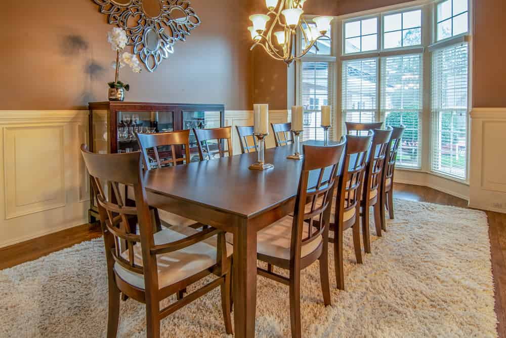 spotless and tidy dining room table